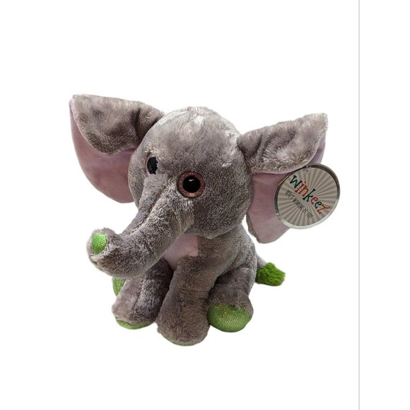 Z's MVP Winkeez Elliott The Elephant 10" Plush Gray Purple Green Stuffed Animal - Picture 1 of 6